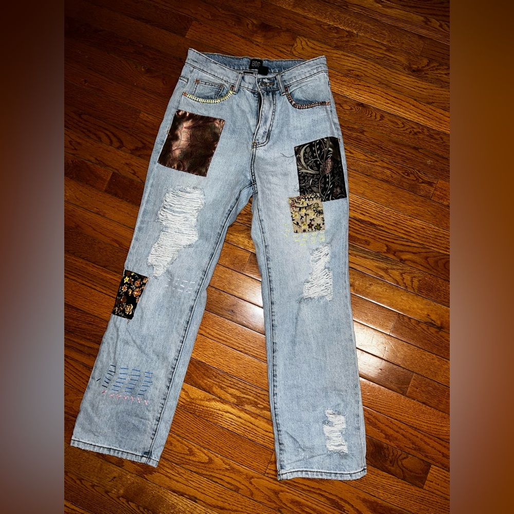 BDG Cowboy Patchwork Boho Jeans Urban Outfitters UO